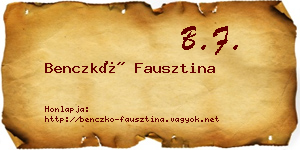 Benczkó Fausztina névjegykártya